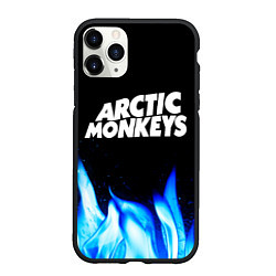 Чехол iPhone 11 Pro матовый Arctic Monkeys blue fire, цвет: 3D-черный