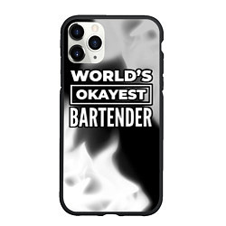 Чехол iPhone 11 Pro матовый Worlds okayest bartender - dark, цвет: 3D-черный