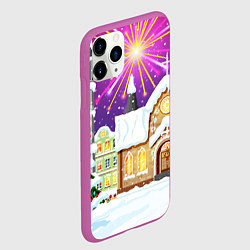 Чехол iPhone 11 Pro матовый Новогодний салют, цвет: 3D-фиолетовый — фото 2