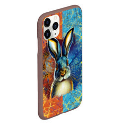 Чехол iPhone 11 Pro матовый Огненный новогодний кролик, цвет: 3D-коричневый — фото 2