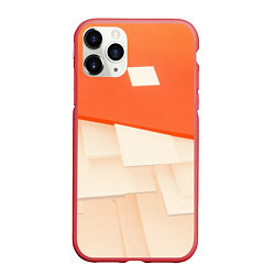 Чехол iPhone 11 Pro матовый Абстрактные геометрические оранжевые и светлые фиг, цвет: 3D-красный
