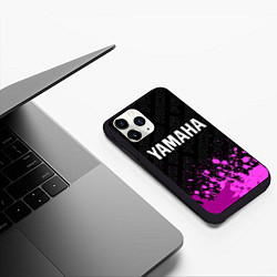 Чехол iPhone 11 Pro матовый Yamaha pro racing: символ сверху, цвет: 3D-черный — фото 2