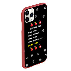 Чехол iPhone 11 Pro матовый New Year Game, цвет: 3D-красный — фото 2