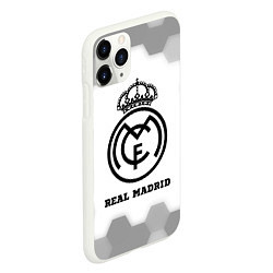 Чехол iPhone 11 Pro матовый Real Madrid sport на светлом фоне, цвет: 3D-белый — фото 2