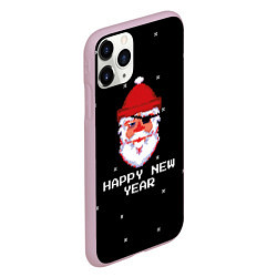Чехол iPhone 11 Pro матовый Дед мороз с повязкой, цвет: 3D-розовый — фото 2
