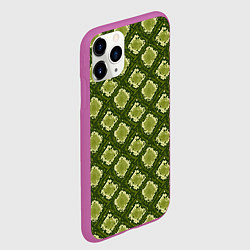 Чехол iPhone 11 Pro матовый Милитари Змеиная кожа ромб, цвет: 3D-фиолетовый — фото 2