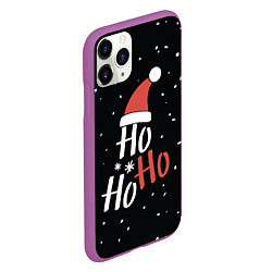 Чехол iPhone 11 Pro матовый Хо хо хо, цвет: 3D-фиолетовый — фото 2