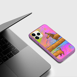 Чехол iPhone 11 Pro матовый Очень-очень длинная такса, цвет: 3D-фиолетовый — фото 2