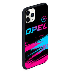 Чехол iPhone 11 Pro матовый Opel - neon gradient: символ сверху, цвет: 3D-черный — фото 2