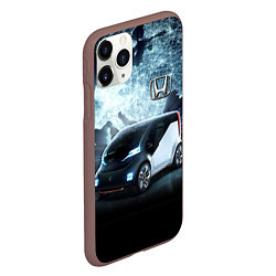Чехол iPhone 11 Pro матовый Honda concept on the background of a neon world ma, цвет: 3D-коричневый — фото 2