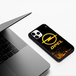 Чехол iPhone 11 Pro матовый Opel - gold gradient, цвет: 3D-черный — фото 2