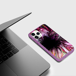 Чехол iPhone 11 Pro матовый Розовые краски и волны, цвет: 3D-фиолетовый — фото 2