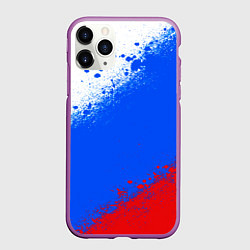 Чехол iPhone 11 Pro матовый Флаг России - триколор, цвет: 3D-фиолетовый