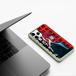 Чехол iPhone 11 Pro матовый Макима в костюме, цвет: 3D-салатовый — фото 2