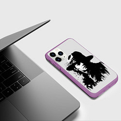Чехол iPhone 11 Pro матовый Майкл Джексон - рисунок, цвет: 3D-фиолетовый — фото 2