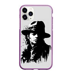 Чехол iPhone 11 Pro матовый Майкл Джексон - рисунок, цвет: 3D-фиолетовый