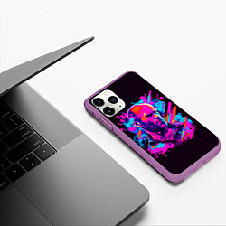 Чехол iPhone 11 Pro матовый Jason Statham - pop art, цвет: 3D-фиолетовый — фото 2