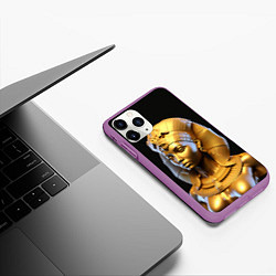 Чехол iPhone 11 Pro матовый Нейросеть - золотая египетская богиня, цвет: 3D-фиолетовый — фото 2