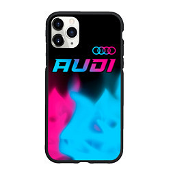 Чехол iPhone 11 Pro матовый Audi - neon gradient: символ сверху, цвет: 3D-черный