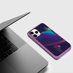 Чехол iPhone 11 Pro матовый Инопланетный космо-ковбой, цвет: 3D-фиолетовый — фото 2