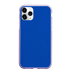 Чехол iPhone 11 Pro матовый Плетёная синяя ткань - паттерн