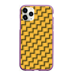 Чехол iPhone 11 Pro матовый Плетёнка - паттерн, цвет: 3D-фиолетовый