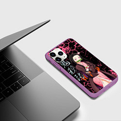 Чехол iPhone 11 Pro матовый Незуко Камадо - сестра Танджиро, цвет: 3D-фиолетовый — фото 2