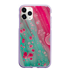 Чехол iPhone 11 Pro матовый Розовые и голубые краски, цвет: 3D-светло-сиреневый