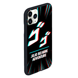 Чехол iPhone 11 Pro матовый Символ JoJo Bizarre Adventure в стиле glitch на те, цвет: 3D-черный — фото 2