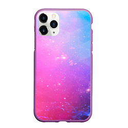 Чехол iPhone 11 Pro матовый Звёздное геометрическое небо, цвет: 3D-фиолетовый