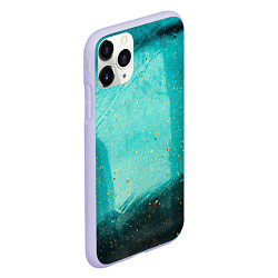 Чехол iPhone 11 Pro матовый Сине-зелёный туман и мазки красок, цвет: 3D-светло-сиреневый — фото 2