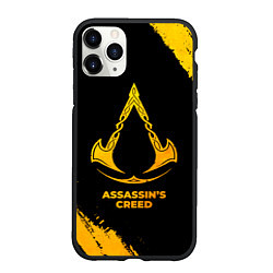 Чехол iPhone 11 Pro матовый Assassins Creed - gold gradient, цвет: 3D-черный