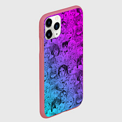 Чехол iPhone 11 Pro матовый Ахегао девушки градиент, цвет: 3D-малиновый — фото 2