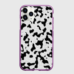 Чехол iPhone 11 Pro матовый Далматин - текстура, цвет: 3D-фиолетовый