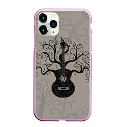 Чехол iPhone 11 Pro матовый Разросшееся дерево гитара, цвет: 3D-розовый
