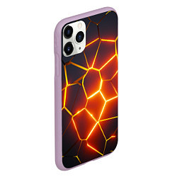 Чехол iPhone 11 Pro матовый Огненные трещины, цвет: 3D-сиреневый — фото 2