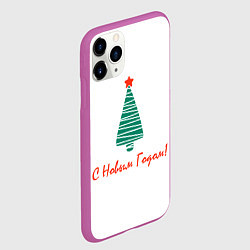 Чехол iPhone 11 Pro матовый Елка со звездой с новым годом, цвет: 3D-фиолетовый — фото 2