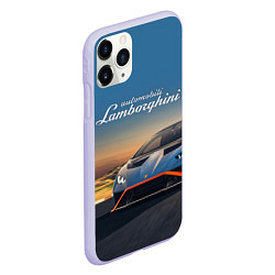 Чехол iPhone 11 Pro матовый Lamborghini Huracan STO - car racing, цвет: 3D-светло-сиреневый — фото 2