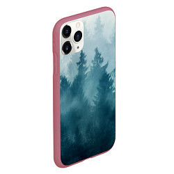 Чехол iPhone 11 Pro матовый Лес градиент, цвет: 3D-малиновый — фото 2