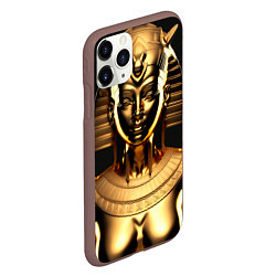 Чехол iPhone 11 Pro матовый Египетская царица - Золотой бюст, цвет: 3D-коричневый — фото 2