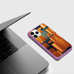 Чехол iPhone 11 Pro матовый Золотые геометрические слитки, цвет: 3D-фиолетовый — фото 2