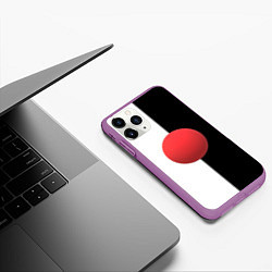 Чехол iPhone 11 Pro матовый Красный шар на черно-белом фоне с объемным эффекто, цвет: 3D-фиолетовый — фото 2