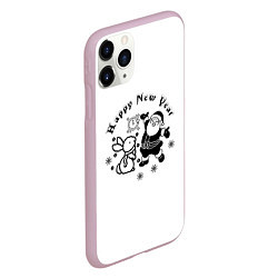 Чехол iPhone 11 Pro матовый Год кролика, цвет: 3D-розовый — фото 2