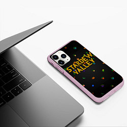 Чехол iPhone 11 Pro матовый Фруктовый паттерн из Stardew Valley, цвет: 3D-розовый — фото 2