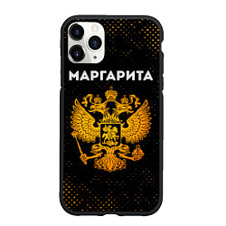 Чехол iPhone 11 Pro матовый Маргарита и зологой герб РФ, цвет: 3D-черный