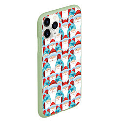 Чехол iPhone 11 Pro матовый Деды Морозы, цвет: 3D-салатовый — фото 2