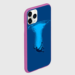 Чехол iPhone 11 Pro матовый Человек упавший в океан, цвет: 3D-фиолетовый — фото 2
