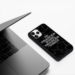 Чехол iPhone 11 Pro матовый Im financier doing financier things: на темном, цвет: 3D-черный — фото 2