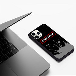 Чехол iPhone 11 Pro матовый Электрик - в красной рамке на темном, цвет: 3D-черный — фото 2