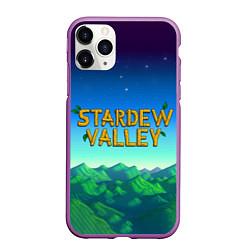 Чехол iPhone 11 Pro матовый Горы Stardew Valley, цвет: 3D-фиолетовый